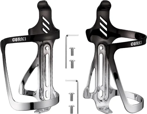 Corki Cycles - Soporte para botella de agua de aleación de aluminio para bicicleta de entrada derecha e izquierda, para bicicletas de carretera,