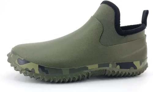 Miniatura 23 de SYLPHID Zapatos de jardín para hombre, zapatos de lluvia impermeables de neopreno para campamento, cuidado del césped, jardinería y trabajo