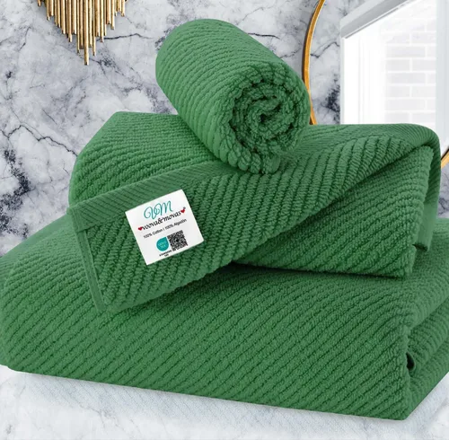 Miniatura 57 de VOOVA & MOVAS Toallas de baño amarillas – 100% algodón Secado rápido Peso Gruesas Suave, juego de 6 toallas de baño, 2 toallas grandes de 30