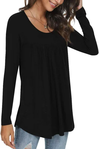 Miniatura 2 de CATHY Blusa holgada de manga larga con volantes para mujer, estilo casual, para usar con leggings