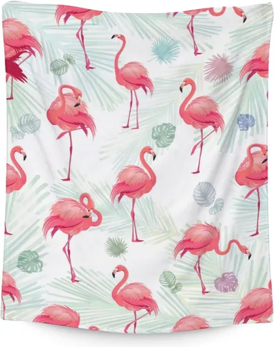 Miniatura 25 de Manta de flamenco de regalo, 30 x 40 pulgadas, bonita manta para mujeres y niñas, mantas negras suaves y peludas para sofá y oficina