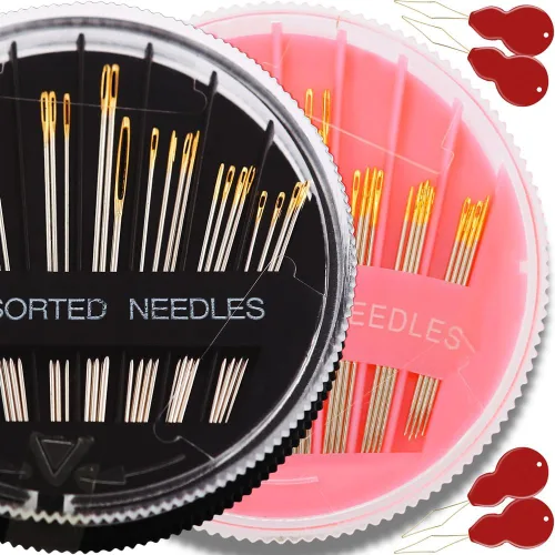 Miniatura 5 de JollMono 30Pack Agujas Premium para Coser a Mano y Reparación, 6 Tamaños de Agujas Surtidas con 2 Enhebradores, Agujas de Coser a Mano, Agujas