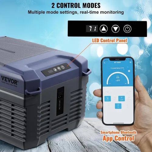 Miniatura 4 de VEVOR Refrigerador de automóvil, refrigerador de coche de 12 voltios, refrigerador portátil de congelador de una sola zona de 9 L, rango ajustable