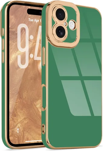 Miniatura 143 de Lafunda Diseñada para iPhone 13 Pro, fundas lujosas con chapado lindo para mujeres y niñas, elegante borde dorado, a prueba de golpes, TPU con funda