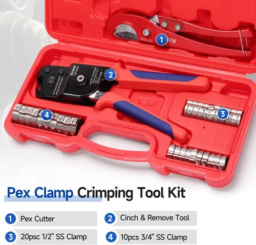 Miniatura 2 de iCrimp Kit de Herramienta de Pinza para Tubería PEX de Una Mano, Herramienta de Crimpado PEX con Función de Remoción para Anillos de Abrazadera