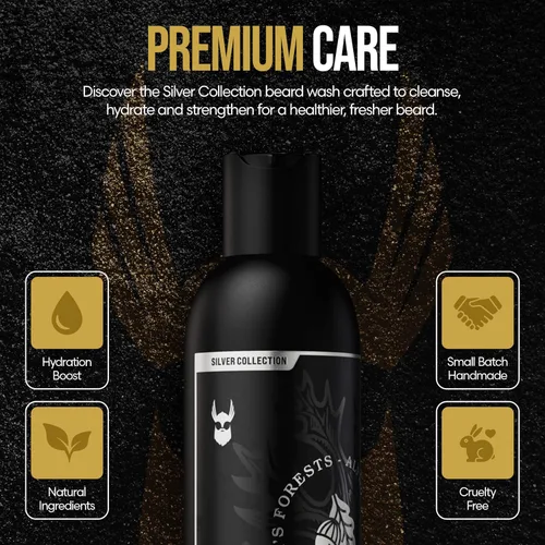 Miniatura 6 de The Beard Struggle Radiance - Paquete de lavado y acondicionador para barba para hombre, colección Platino, paquete de 2, Aesir's Triumph, nutre