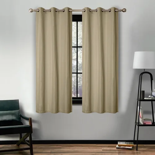 Miniatura 29 de Superior Juego de 2 cortinas opacas con textura de lino, par de paneles con aislamiento térmico con cabecera superior con ojales, cortinas clásicas