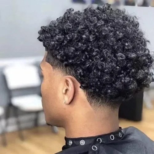 Miniatura 15 de SIMBEAUTY Cabello humano Remy indio 360 ondulado, 0.394 pulgadas, base de piel de tupé rizado, 10 x 8 pulgadas, para hombres negros con sistema