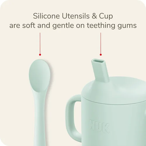 Miniatura 4 de NUK Vaso de silicona para bebé, fácil de agarrar y beber, apto para lavavajillas, sin BPA, paquete de 1 Verde