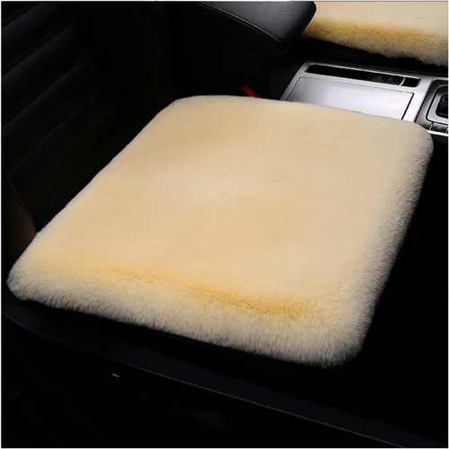 Miniatura 21 de LoveisLove Cojín de asiento de automóvil para asiento de conductor, almohadilla de asiento de felpa sintética, suave, cómoda, cálida, silla de Negro