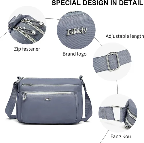 Miniatura 3 de ETidy Bolso de hombro de nailon casual para mujer, impermeable, ligero, bolso cruzado
