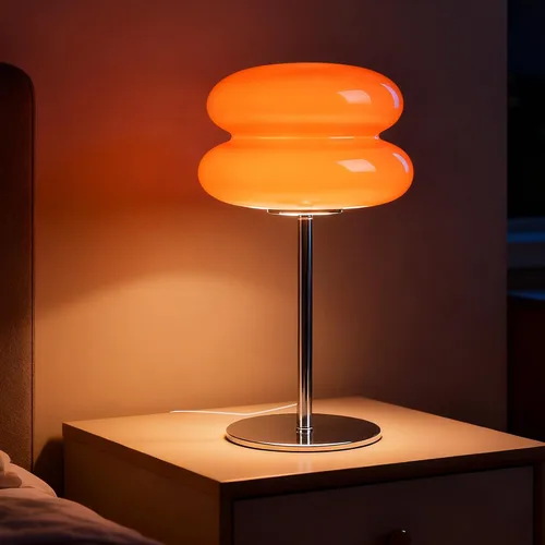 Lámpara de hongo para dormitorio, lámpara medieval moderna de mesita de noche para mesitas de noche, lámparas pequeñas regulables vintage, lindas