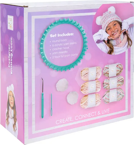 Miniatura 2 de Hapinest - Kit de tejido para aprender a tejer sombrero y bufanda con telar para niños de 8 a 12 años