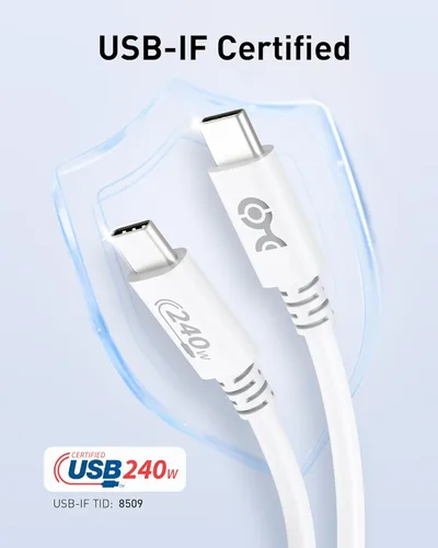 Miniatura 4 de Cable Matters Cable USB C de 240 W - 6.6 pies, hasta [carga de 240 W, 480 Mbps], sin soporte de video, cable de carga USBC/cable de carga USBC