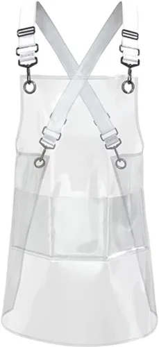 Miniatura 8 de Delantal transparente impermeable de TPU delantales unisex ajustable babero cocina cocineros trabajo delantal para cosmetología cafetería, pintura