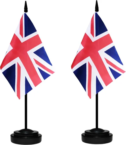 Miniatura 17 de Juego de banderas de escritorio de México, paquete de 2 banderas de mesa mexicanas, mini bandera de escritorio pequeña con poste negro sólido de 12
