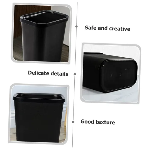 Miniatura 2 de BESTOYARD Cubo de basura abierto, contenedor de flores, cubo de basura negro, cubo de basura para baño, papelera para el hogar, cubo de basura