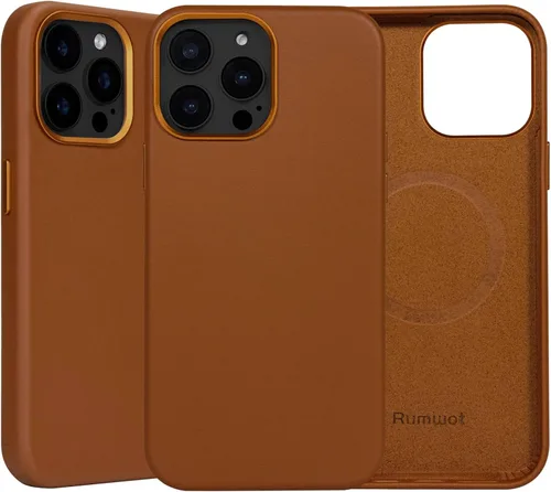 Miniatura 37 de Funda de cuero genuino para iPhone 13 Pro, cuero de grano completo, compatible con MagSafe y carga inalámbrica, bisel de la cámara con botones
