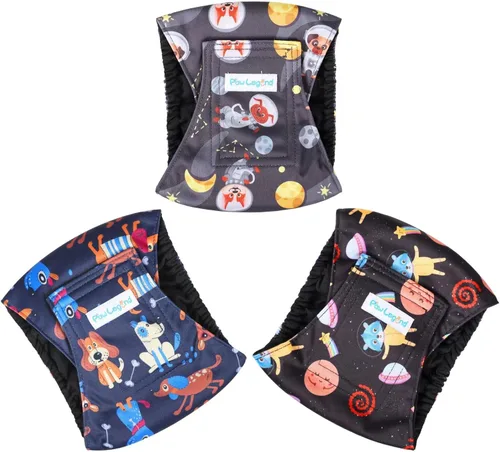 Miniatura 2 de Paw Legend Pañales lavables para perros machos, pañales reutilizables para cachorros y perros machos (paquete de 3, S)