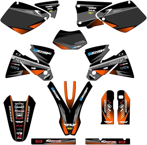 Miniatura 7 de Kit de base gráfica EXC Surge Black Senge 1998-2000 compatible con KTM