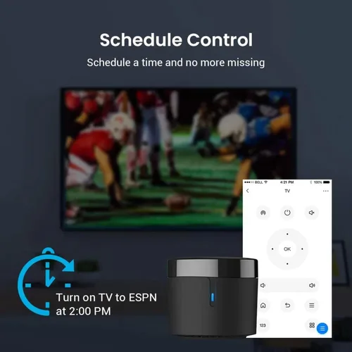 Miniatura 5 de Broadlink RM4 Mini Control remoto inteligente (Solo Wi-Fi de 2.4GHz) - Hub de blaster IR para automatización de Smart Home, reemplazo de control
