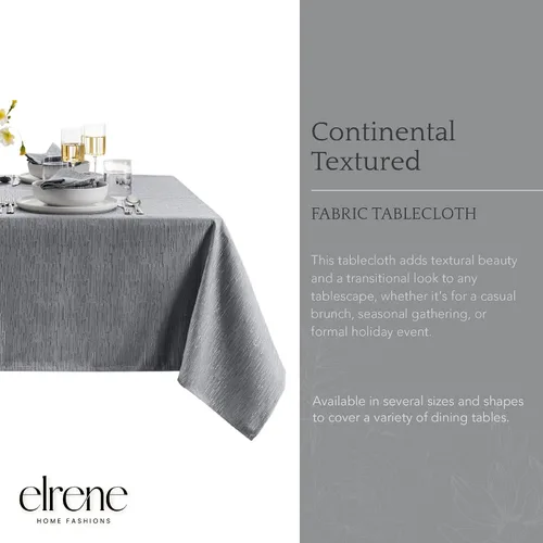 Miniatura 2 de Elrene Home Fashions - Mantel Continental de textura sólida resistente al agua, manchas y arrugas, 60 x 120 pulgadas, rectangular, color gris