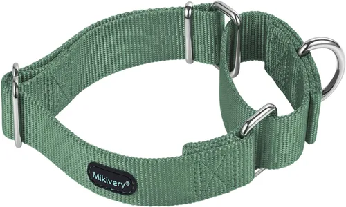 Miniatura 19 de Mikivery Martingale - Collar de nailon ajustable y de entrenamiento de seguridad, colorido y cómodo, con hebilla de metal, collares para mascotas