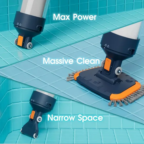 Miniatura 4 de Aspiradora de piscina inalámbrica, succión potente de 18.9 GPM, 100 pulgadas, tiempo de funcionamiento 1H, filtro ultra fino de pelusa de 25 µm