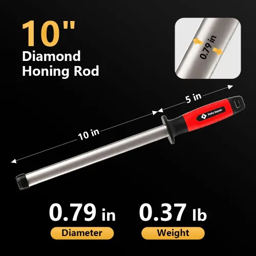 Miniatura 7 de Kota Japan - Varilla afiladora de cuchillos de diamante profesional de 10 pulgadas para cocina, cuchillos de caza u otras herramientas. Master Chef