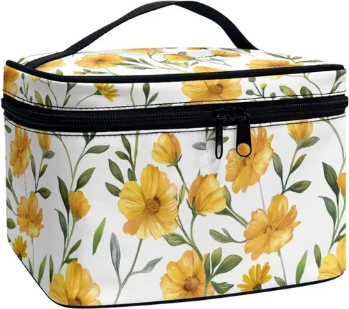 Miniatura 24 de doginthehole Bolsa de maquillaje, bolsa de cosméticos de viaje, bolsa de aseo portátil grande, organizador de accesorios para mujeres y niñas