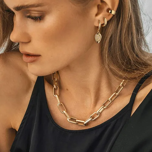 Miniatura 4 de GUEMER Aretes de aro Huggie chapados en oro de 14 quilates, delicados y gruesos, con incrustaciones de zriconia cúbica, para dormir, pequeño