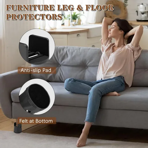 Miniatura 3 de Elevadores de cama resistentes, elevadores de muebles con abrazadera de tornillo ajustable que soporta 1,000 libras, elevación de 2.36 a 3.15