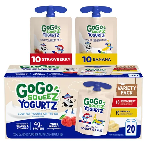 Miniatura 14 de GoGo squeeZ yogurtZ Paquete Variado, Arándano y Baya, 3 oz (Paquete de 20), Aperitivos para Niños Hechos de Yogur Real y Fruta, No Necesita