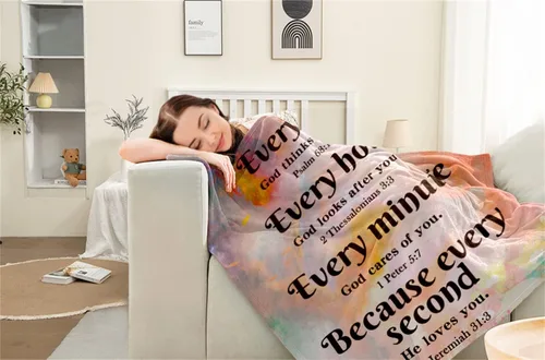 Miniatura 5 de Regalos cristianos para mujeres, regalos religiosos de 50 x 60 pulgadas, manta con pensamientos inspiradores y oraciones, manta religiosa, regalos