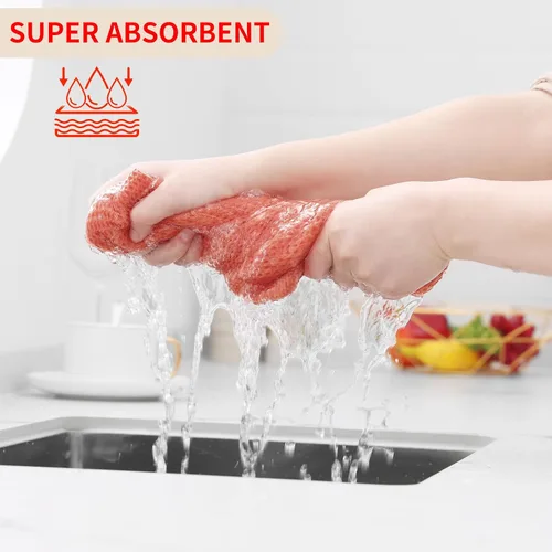 Miniatura 135 de Kitinjoy - Paños de cocina de 100 % algodón, tela de tejido gofrado, paño de limpieza ultrasuave, absorbente y de secado rápido. Beige