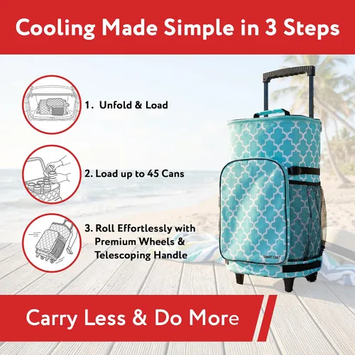 Miniatura 5 de dbest products - Nevera tipo carrito inteligente ultra compacta extendida, con aislamiento, con plataforma trasera, plegable, para barbacoa, playa