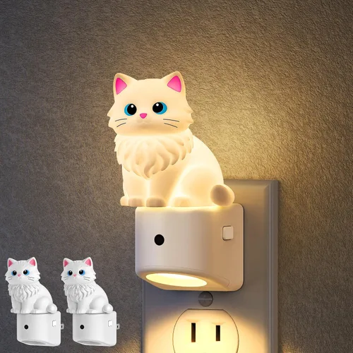 Miniatura 12 de Luces nocturnas de búho enchufables a la pared, bonita luz nocturna para niños, luz nocturna LED de 8 colores con sensor de atardecer a amanecer