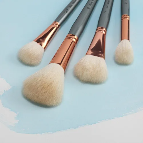 Miniatura 3 de Creative Mark Cepillo para mopa de pelo de cabra – Juego de 2, pelo de cabra natural ovalado de 1/2 pulgada para acuarela, aceite, acrílico y mezcla