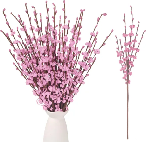 Miniatura 13 de Wootkey 10 Piezas Flores Artificiales de Jazmín de 29.5" de Largo Flores Falsas Ramas Secas para el Día de la Madre Hogar Oficina Bricolaje Arte