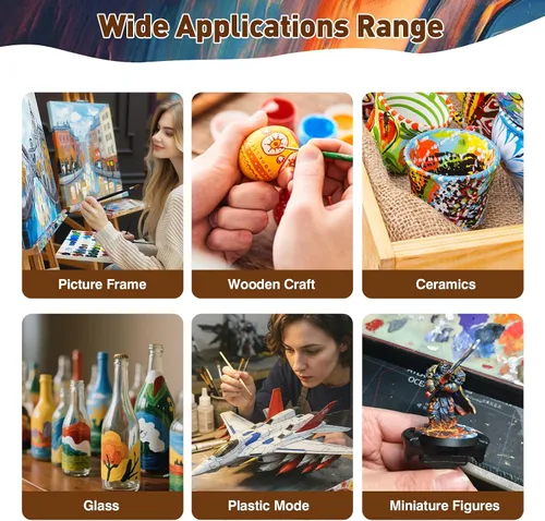 Miniatura 9 de VM - Juego de pintura acrílica no tóxica de 8 colores para artistas, manualidades, cosplay, pintura de retratos y tono carne, 8 botellas x 0.67 Skin
