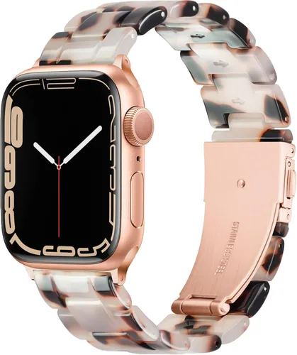 Miniatura 23 de Compatible con Apple Watch Band de 1.614 in, 1.575 in, 1.496 in o 1.929 in, 1.772 in, 1.732 in, 1.654 in, correa de repuesto de resina ligera Blanco