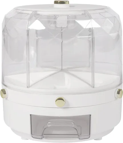 Miniatura 9 de Dispensador de granos de arroz y cereales, contenedor de almacenamiento de arroz y granos de 6 rejillas, rotación de 360 grados, cubo
