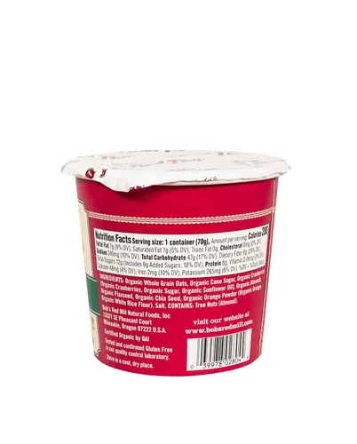 Miniatura 4 de Bob's Red Mill Taza de avena orgánica, naranja arándano, 1 taza (paquete de 4), sin OMG, grano entero, Kosher