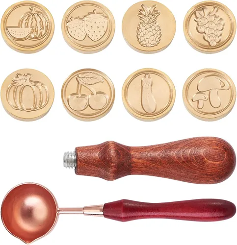 Miniatura 8 de Elecrelive - Juego de sellos de cera, 12 piezas con diseño de constelaciones, cabezas de sellado con 2 piezas de mango de madera de haya