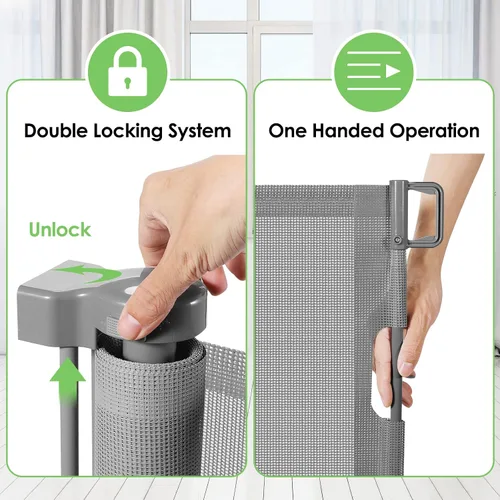Miniatura 4 de Puerta retráctil extra ancha de 90 pulgadas para bebés, puerta larga para perros para amplias aperturas, puerta grande para mascotas para interiores