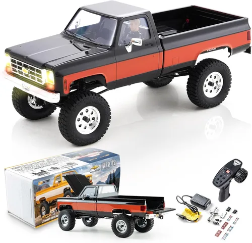 BEEZRC FMS 1/18 RC Crawler FCX18 Chevy K10 RC Camión RTR Coche RC Modelo de Vehículo Licenciado Oficial 8km/h 4WD 900mAh Pasatiempo RC Coches