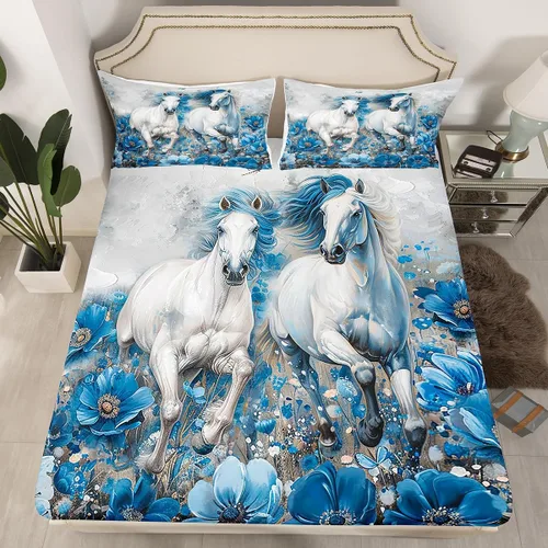 Miniatura 9 de Erosebridal Happy Camping - Sábana bajera ajustable individual para niños, diseño de animales del bosque del bosque, para bebés, niños y niñas