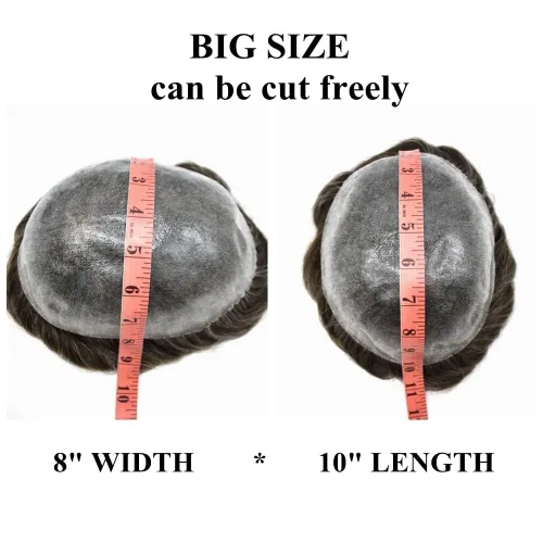 Miniatura 5 de Toupee for Men Hair Piece Real Human Hair Full Poly Skin Mens Toupee Mens Hair System Injected PU Hair System Invisible Hairpiece for