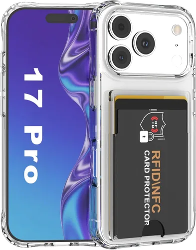 Miniatura 20 de 【Actualización】 Funda tipo cartera transparente para iPhone 13, antiamarilleo, delgada, parachoques de TPU + funda trasera de policarbonato con 2