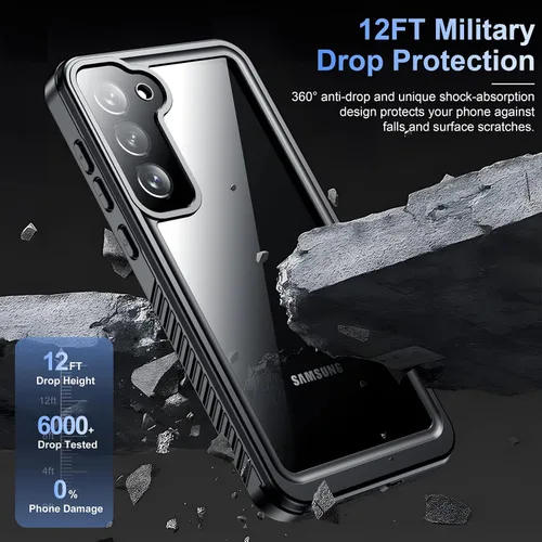 Miniatura 4 de Funda para Samsung Galaxy S23, lente y protector de pantalla incorporados a prueba de agua, cuerpo completo a prueba de golpes, a prueba de caídas